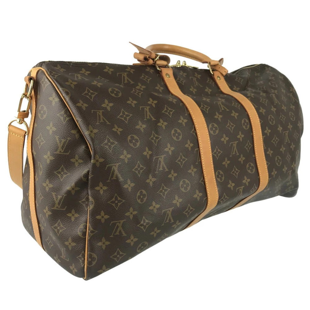 Louis Vuitton Monogram Bag Bandouliere Keepall Boston Brown
